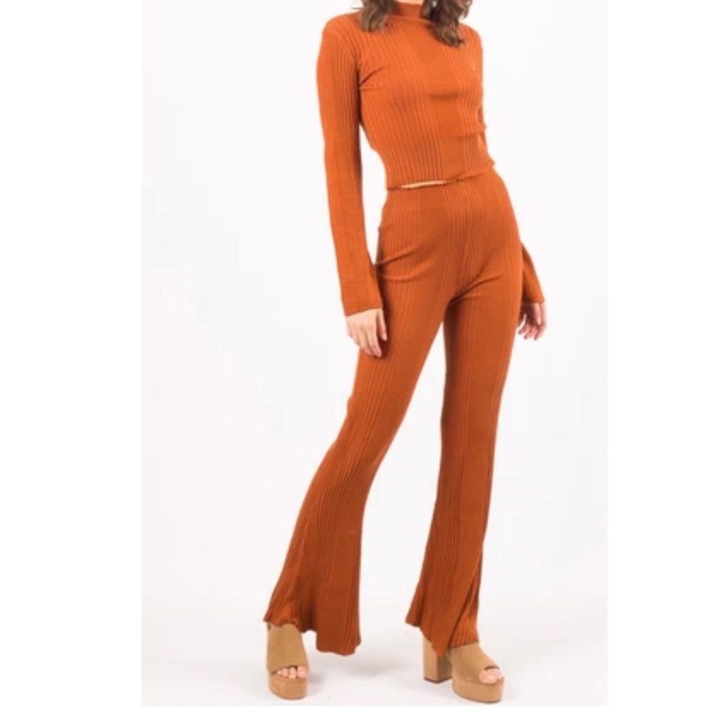 Ribbed Flare Pants - image 1